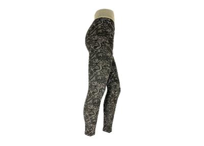 China Jacquard Lace Look Womens Fleece Lined Leggings High Waist Brushed Leggings for sale