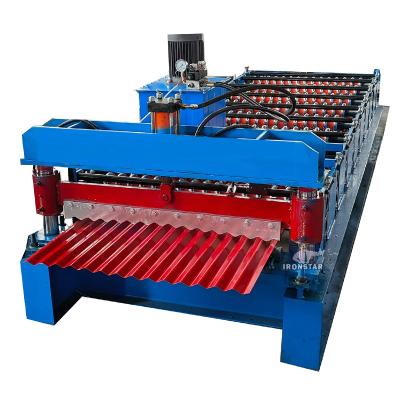 China 762mm Metal Roof Panel Corrugated Roll Forming Machine 11-13 Rows for sale