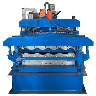 China 836mm Corrugated 828mm Glazed Tile Double Roll Forming Machine PLC control for sale
