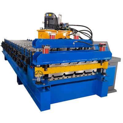 China 5 Rib Trapezoidal And 6 Rib Bamboo Tiles Making Machine double layer forming machine for sale
