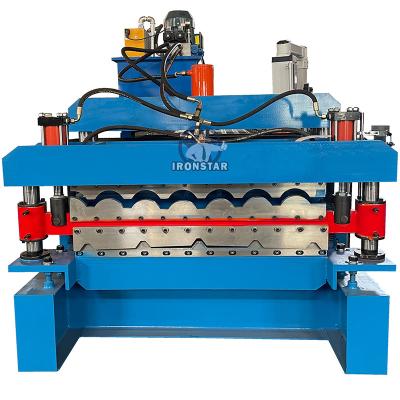 China ISO9001 Double Layer Roll Forming Machine for 5 Rib Trapezoidal And 6 Rib Bamboo Tile for sale