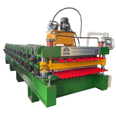China 6 Rib 840mm Trapezoidal 1064mm Corrugated Double Layer Roll Forming Machine for sale