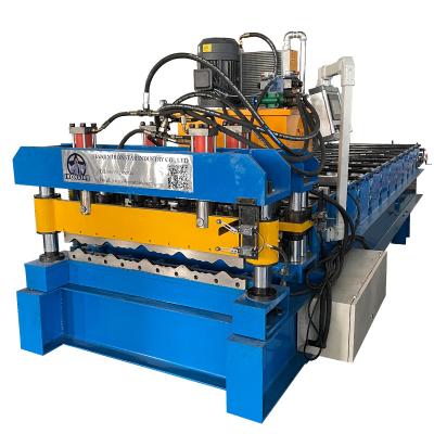 China Alu Zinc Coated Steel Tile Roll Forming Machine 0.3-0.6mm Thickness material for sale
