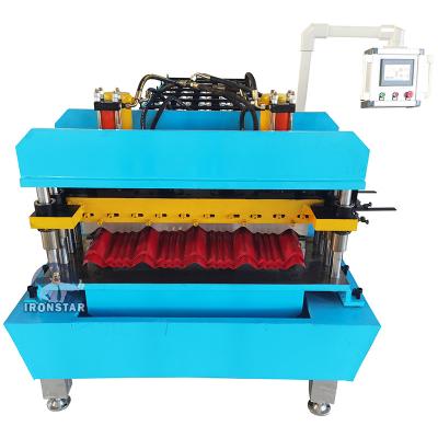 China 1000mm Glazed Tile Roll Forming Machine With Hydraulic Cutting for sale
