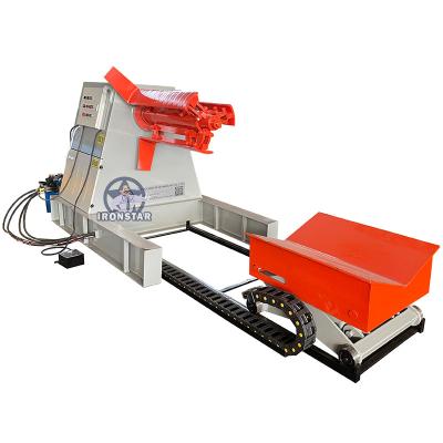 China 5 Ton Hydraulic Decoiler with Customizable Size & Car for Steel Coils for sale