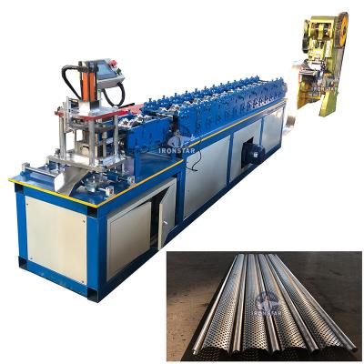 China Customized 0.8-1.2mm Metal Roller Punching Hole Shutter Door Forming Line For Brazil for sale