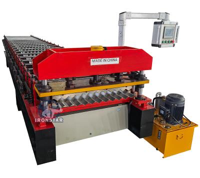 China Customized 0.3-0.8mm G550 Galvanized Color Steel Metal Roof Panel 762mm Thin Corrugated Roll Forming Machine For Africa for sale