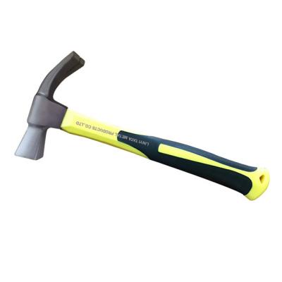 China Spainsh type claw hammer with fiberglass handle for sale