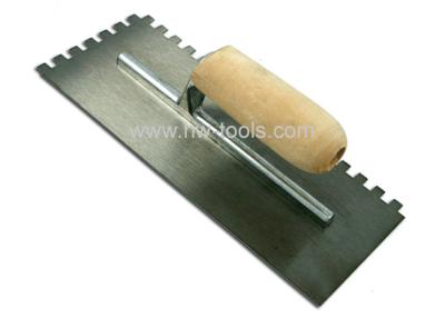 China Carbon steel blade plastering trowel with teeth HW02102 for sale