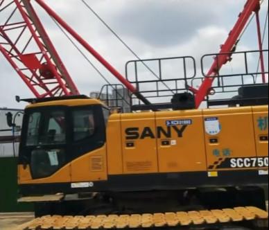 China 2020 SANY guindaste de 75 t SCC750E com capacidade máxima de elevação nominal de 75 t em estoque, em excelentes condições de trabalho à venda