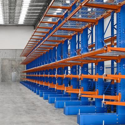 Chine Corrosion Protection Hot Dip Galvanized Heavy Duty Metal Warehouse Storage Cantilever Shelving à vendre