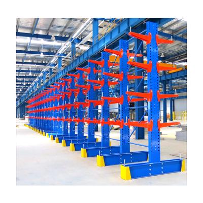China Suitable for standard heavy duty metal cantilever rack metal cantilever rack outdoor warehouse pallet storage pallet storage shelf, steel pipe rack for sale