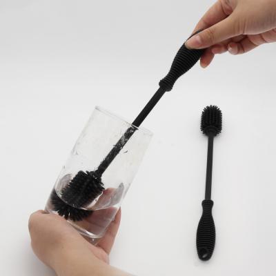 China Portable Silicone Cup Brush Practical , 24cm Multipurpose Silicone Bottle Washer for sale