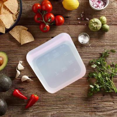 China Nontoxic Lunch Silicone Food Bag Microwavable 500ml B Style Multicolor for sale