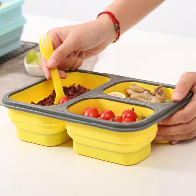China Rectangular Silicone Snack Box , Durable Collapsible Food Storage Container for sale