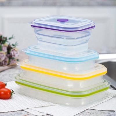 China Heatproof Tiffin Silicone Collapsible Lunch Box Multiscene Lightweight for sale
