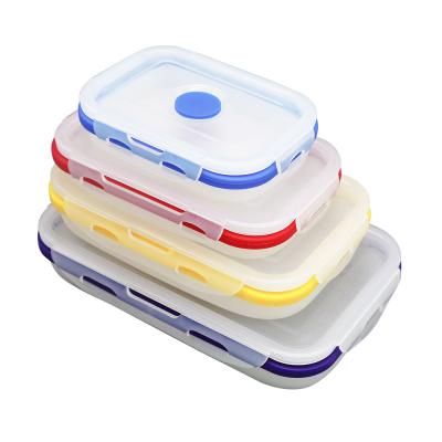China 2 litros de salada recipiente de almoço de silicone multiuso empilhável livre de BPA à venda