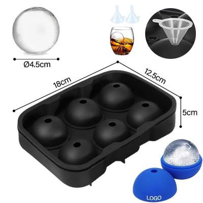 China 6 Holes Ball Ice Cube Tray Lightweight Stackable Dishwasher Safe for sale