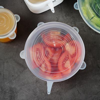 China Leakproof Stretchable Silicone Food Covers Reusable Transparent for sale