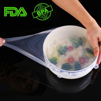 China Expandable Silicone Stretch Lids Odorless 165g 6 Pack For Bowl for sale