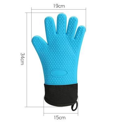 China Double BBQ Silicone Oven Gloves Heat Resistant Harmless Practical for sale