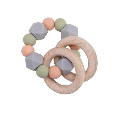 China Multicolor Silicone Teether Toys Harmless , Lightweight Silicone Teething Rings for sale