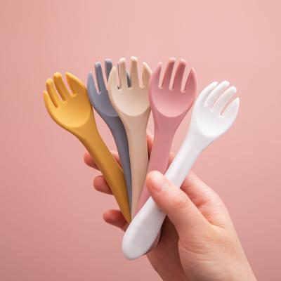 China Practical Baby Feeding Tools Tasteless , Heatproof Silicone Fork And Spoon Set for sale