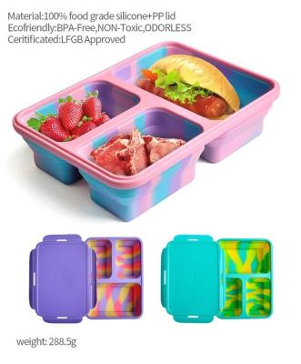 China Contenedor de comida de silicona multicolor Microondas libre de BPA 2.5L en venta