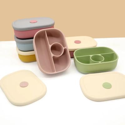 China Durable Bento Box Silicone Containers With Lids Portable Nontoxic for sale
