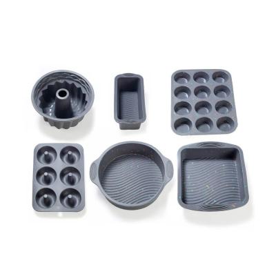 China Heatproof Silicone Cake Mold Set Reusable Microwaveable For Baking for sale