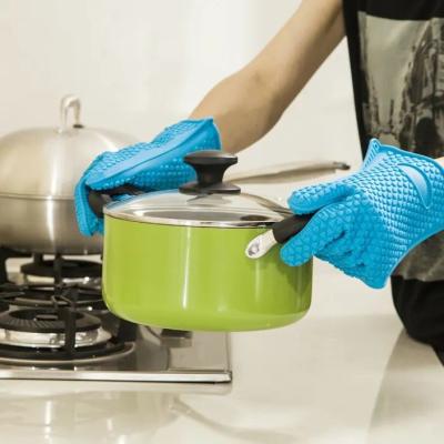 China Durable Silicone Cooking Gloves Odorless , Multifunctional Silicone Oven Mitts for sale