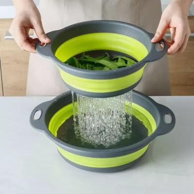China Nontoxic Silicone Collapsible Colander Strainer Odorless Multipurpose for sale