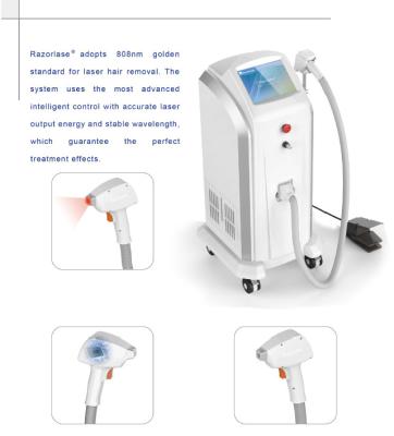 China Dispositivo del retiro del pelo del laser del salón 808nm con el sistema de enfriamiento eficiente de la piel en venta