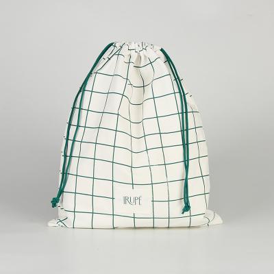 中国 卸し売り注文のロゴは再使用可能なEcoの友好的な綿のドローストリング袋を印刷した 販売のため