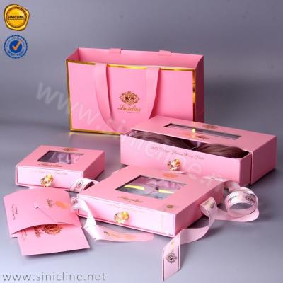China 40cm Gold Foil Box Printing 1800gsm Greyboard Small Pink Cardboard Boxes for sale