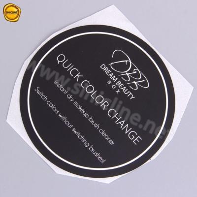 China 1.5in Black Glossy Sticker Paper For Packaging Cosmetics Beauty for sale