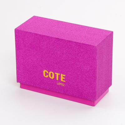 China Gold Foil Logo Glitter Hot Pink Cosmetic Packaging Box For Lipsticks for sale