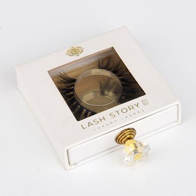 China Square Small Drawer Eyelash Packaging Box Cardboard With Window for sale