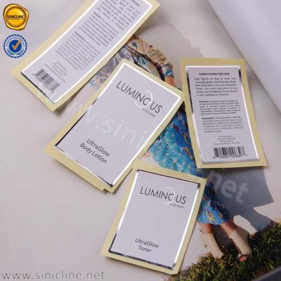 Κίνα 4cm X 8cm συγκολλητικά αυτοκόλλητων ετικεττών εκτυπωτών φύλλα αυτοκόλλητων ετικεττών εγγράφου σαφή βινυλίου για Skincare προς πώληση