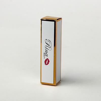 China White Card Paper Gold Foil Lip Gloss Packaging Box Cosmetics for sale