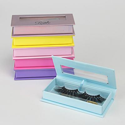 China Custom Color Rigid Cardboard Box Cosmetic Packaging Eyelash Boxes With Logo for sale