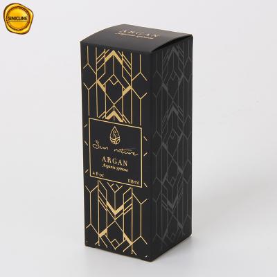 China Custom Skincare Packaging Box Serum Box Black Paper Printing Paper Box for sale