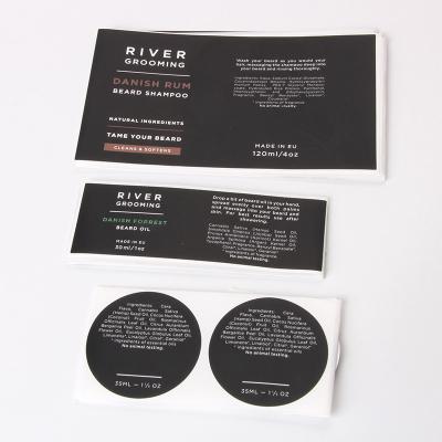 China La etiqueta engomada de papel personalizada etiqueta las etiquetas de la botella para el cosmético y Skincare de los hombres en venta