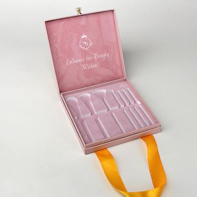 China High Quality Paper Cardboard Gift Box Pink Hair Makeup Brush Set Packaging Box for sale