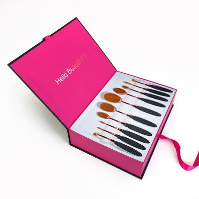 Китай Обойма щетки макияжа коробок розового подарка картона доставки макияжа закрытия ленты формы книги упаковывая с пластиковым волдырем Tra продается