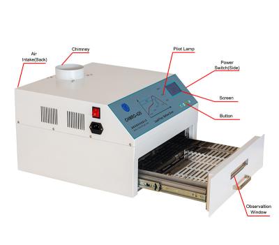 China Intuitive Efficient Benchtop Infrared Solder Reflow Oven White for sale