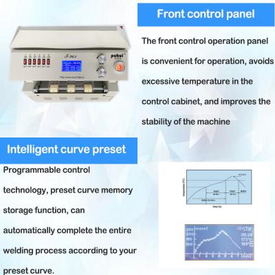 China Zona de aquecimento de Oven With 6 de alta velocidade do Reflow do ar quente do sistema de controlo do PID à venda
