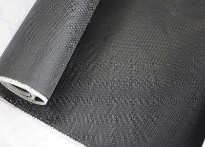 China Black Silicone Coated Fiberglass Cloth , 1.25-1.3mm Silicone Fiberglass Fabric for sale