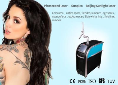 China negro y azul de la máquina 755Nm del retiro del tatuaje del laser del picosegundo del Alexandrite 2000MJ en venta