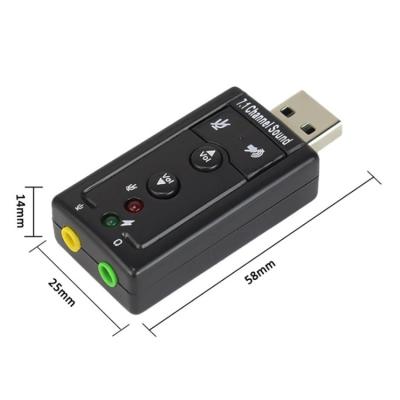 China USB Enable Sound Card Professional 7.1 Channel Sound Card Microphone Headphone PC Mobile Phone USB Audio USB Adapter for Laptop PC External USB Sound Card à venda